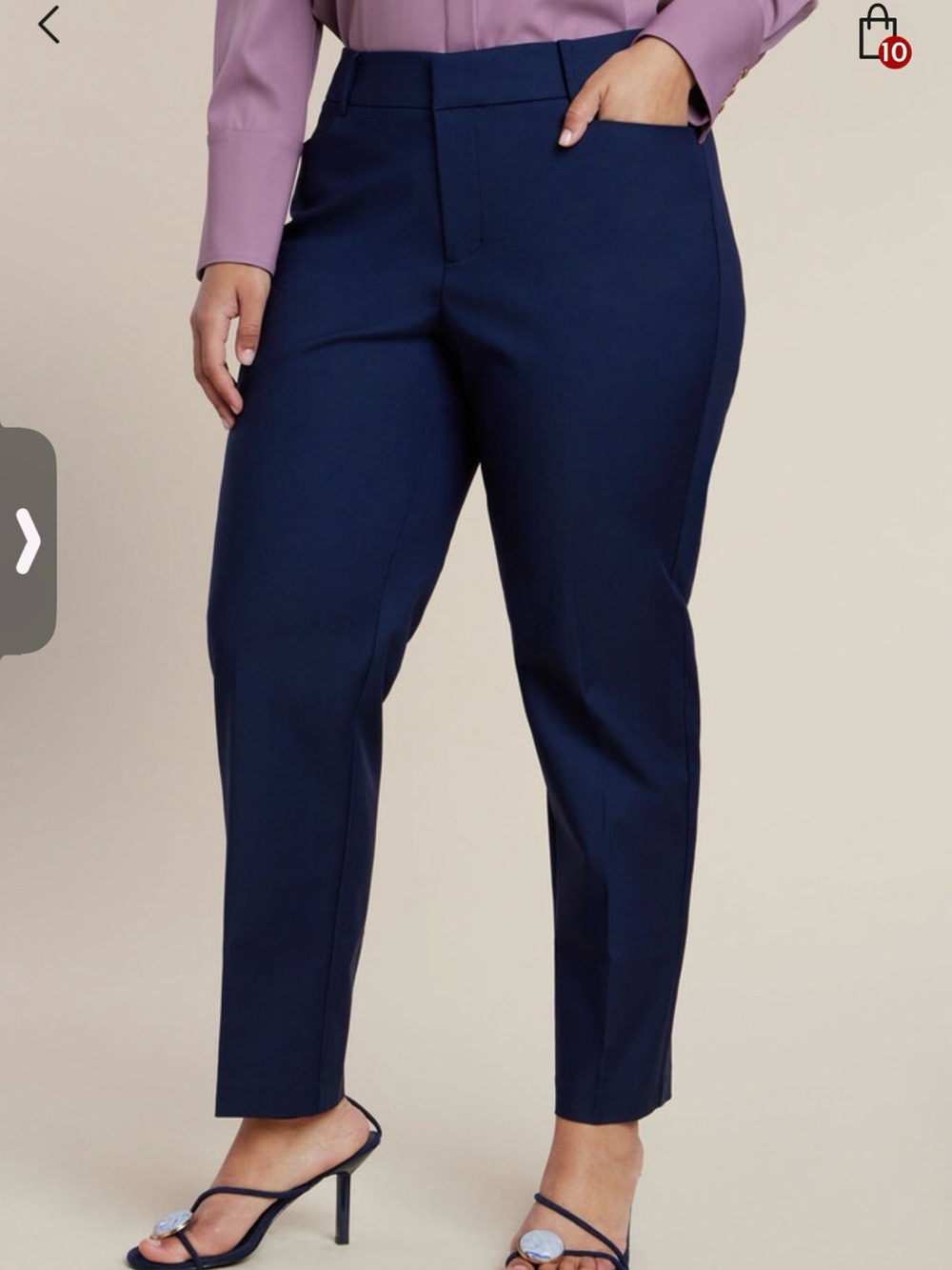 Eloquii Navy Tailored Ankle Pants - Women's Workwear